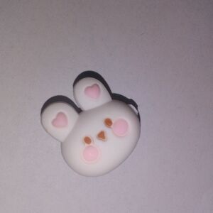 Cute Bunny Hair Clip - Pink and White